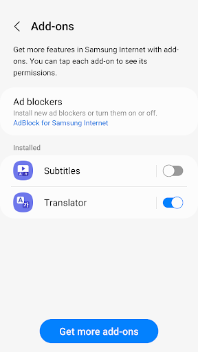 Samsung Internet Browser screenshot