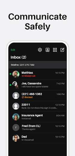 Sideline: 2nd Phone Line App screenshot