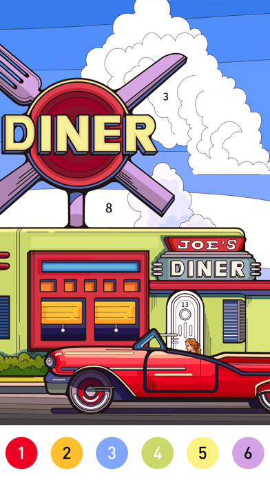Nostalgia Color by number game screenshot