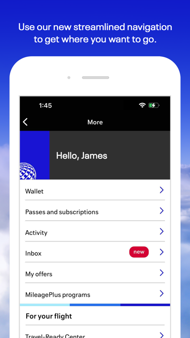 United Airlines screenshot