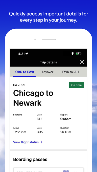 United Airlines screenshot