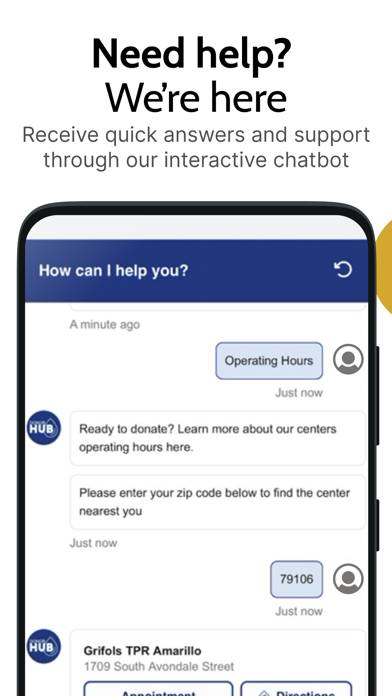 Grifols Plasma Donor Hub screenshot