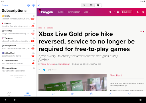 Fluent Reader Lite - RSS Clien screenshot