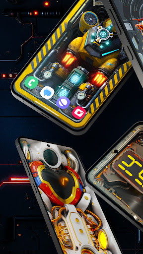 Futuristic 3D Tech Wallpaper screenshot