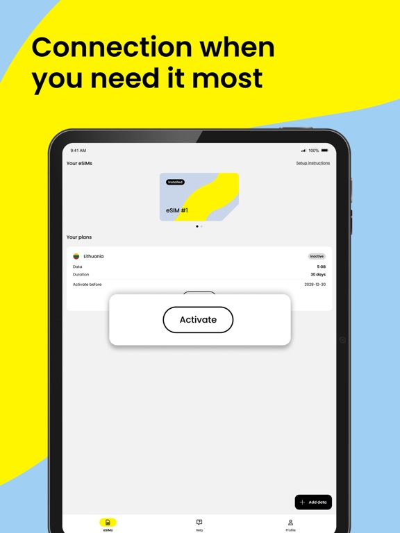 Saily: An eSIM travel app screenshot