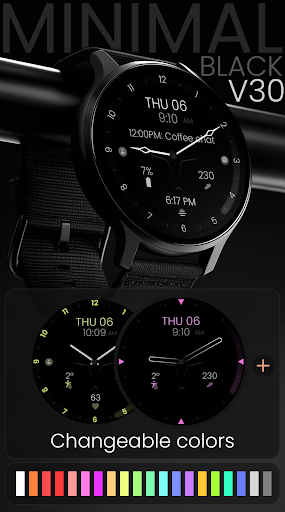 Minimal Black v30 Watch Face screenshot