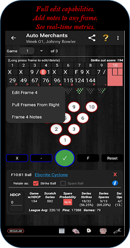 Premier Bowl Scorekeeper screenshot