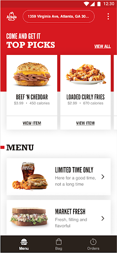 Arby's Fast Food Sandwiches screenshot