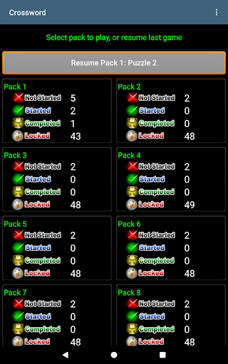 Crossword screenshot