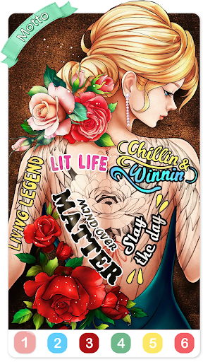 Tattoo Coloring games screenshot