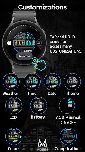 MD339 Digital watch face screenshot