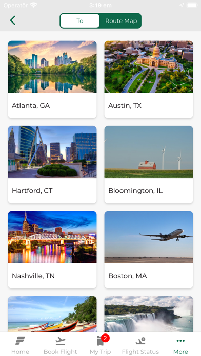 Frontier Airlines screenshot