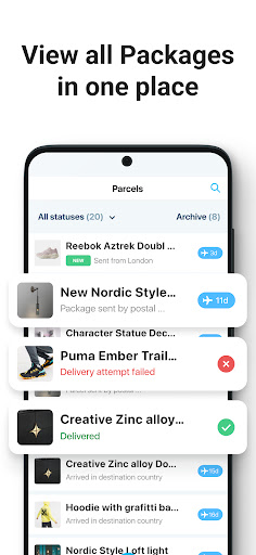 Package Tracker - pkge Mobile screenshot