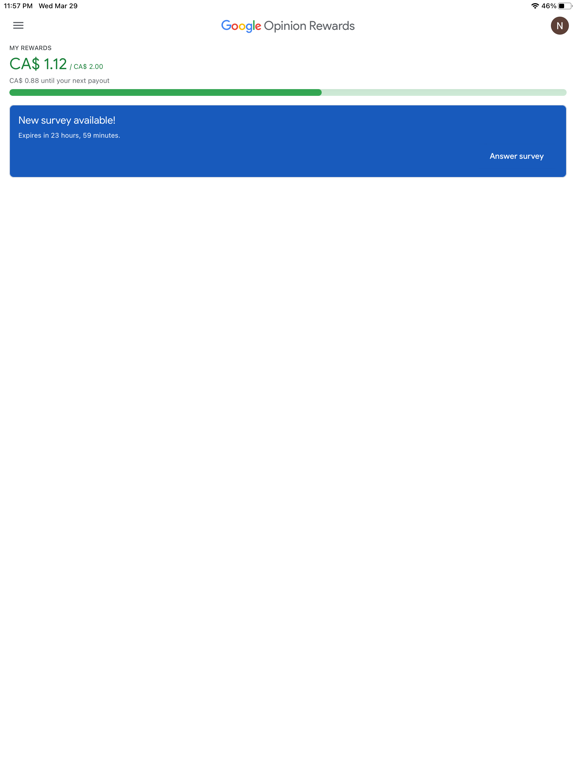 Google Opinion Rewards screenshot