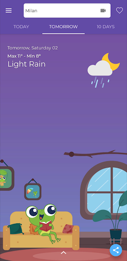 The Frog: Weather app screenshot