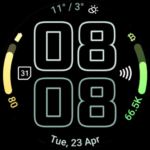 Outlined Watch Face screenshot