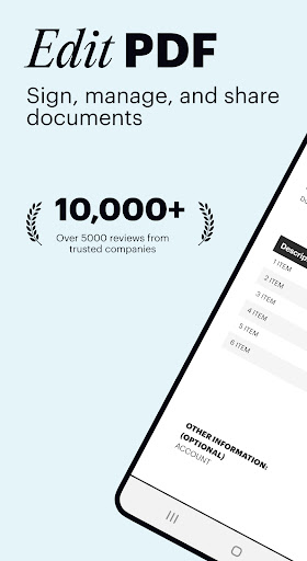 pdfFiller Edit, fill, sign PDF screenshot