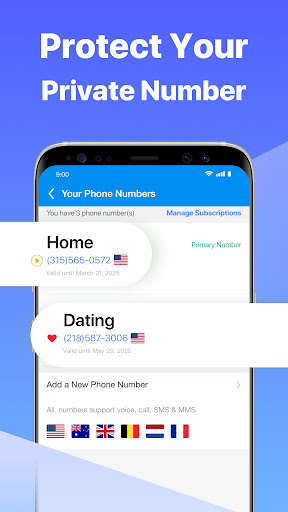 Second Number for Call & Text screenshot