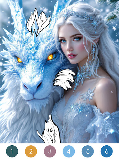 Fantasy Color By Number Game screenshot