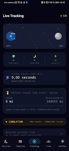 Artemis II Tracker screenshot