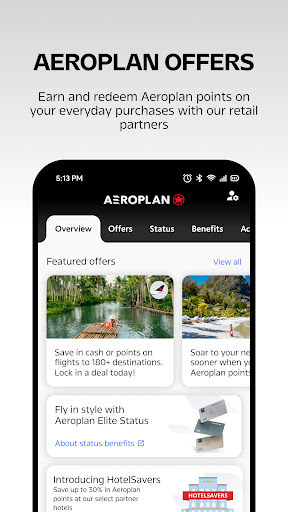 Air Canada + Aeroplan screenshot