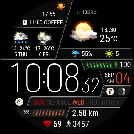 Weather watch face W6.5 screenshot