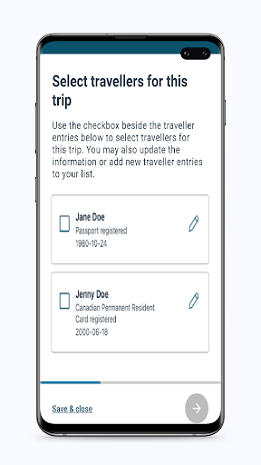 ArriveCAN screenshot