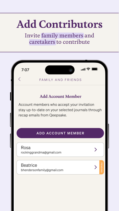 Qeepsake: Family & Baby Book screenshot