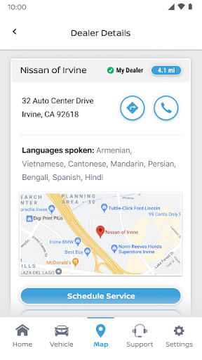 MyNISSAN® screenshot