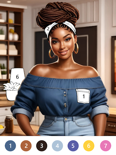 Black Color Paint By Number screenshot