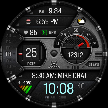 MD335 Hybrid watch face screenshot