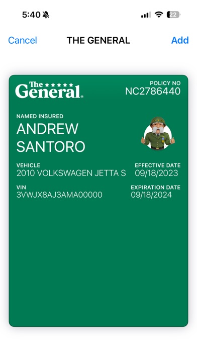 The General® Auto Insurance screenshot