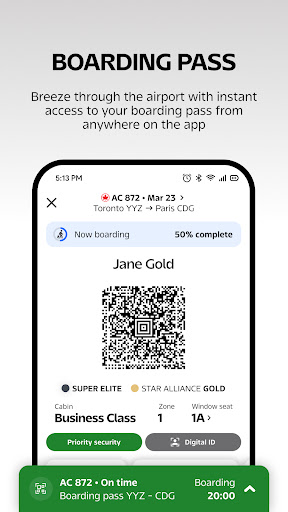 Air Canada + Aeroplan screenshot