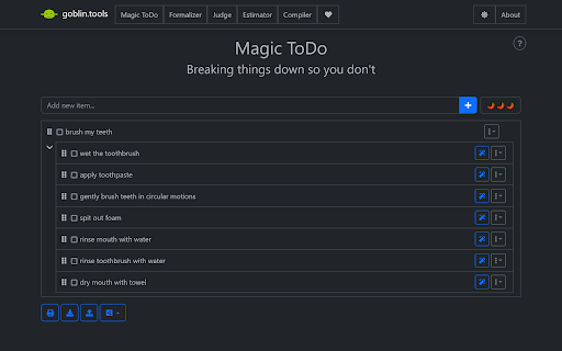 Goblin Tools screenshot