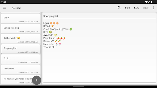 Notepad - simple notes screenshot