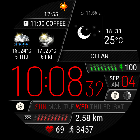 Weather watch face W6.5 screenshot