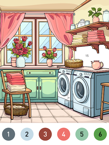 Interior Color by Number Book screenshot