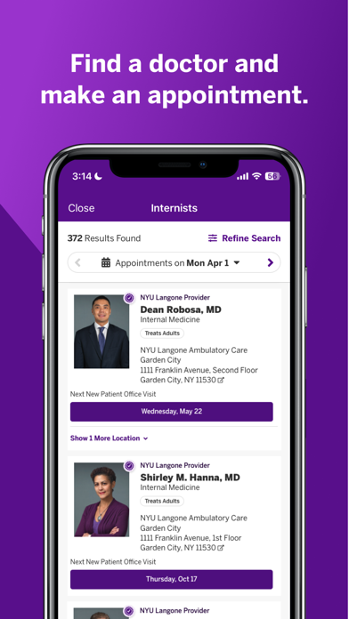 NYU Langone Health screenshot