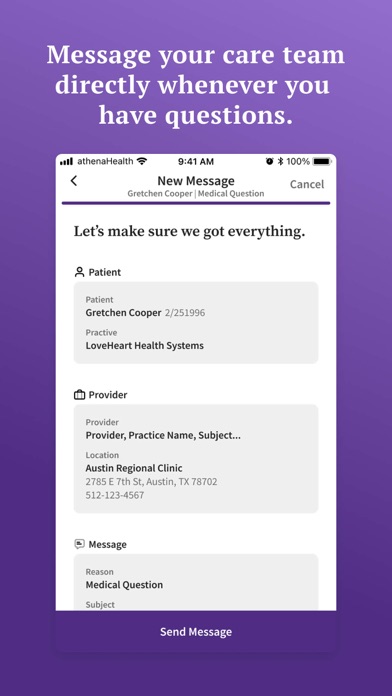athenaPatient screenshot