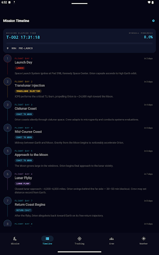 Artemis II Tracker screenshot