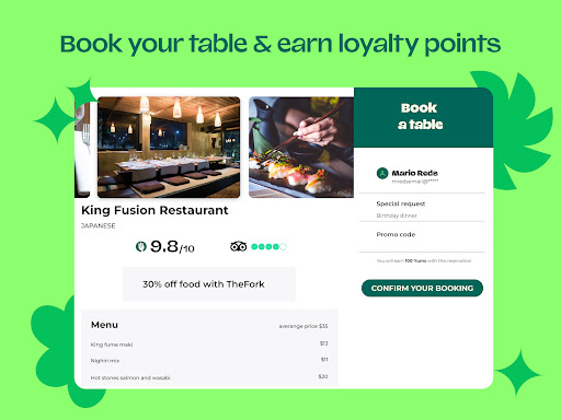 TheFork - Restaurant bookings screenshot