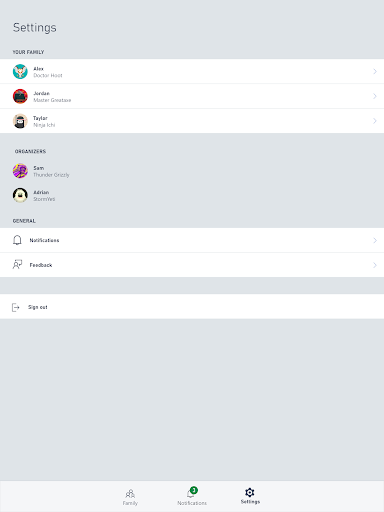 Xbox Family Settings screenshot