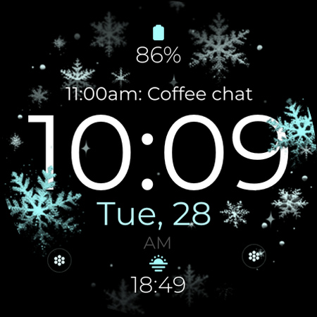 Snowflake rose gold watch face screenshot