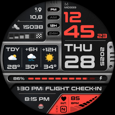 MD339 Digital watch face screenshot
