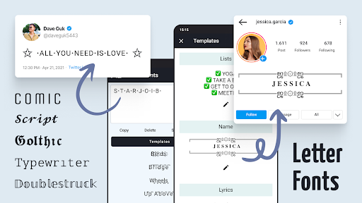 Letter Fonts - Stylish Text screenshot