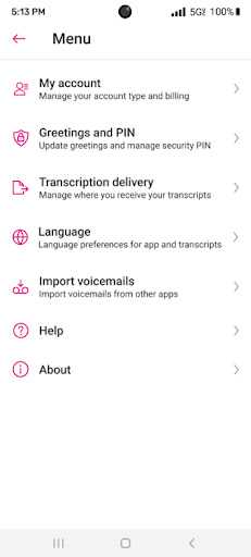 Visual Voicemail screenshot