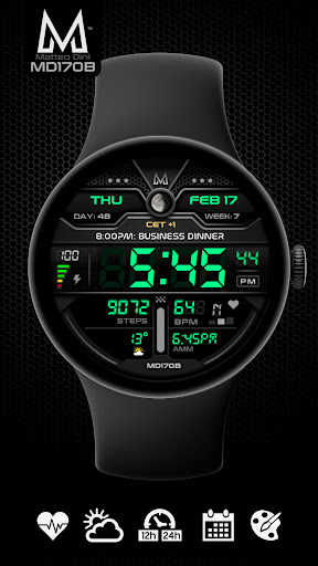 MD170B Digital watch face screenshot