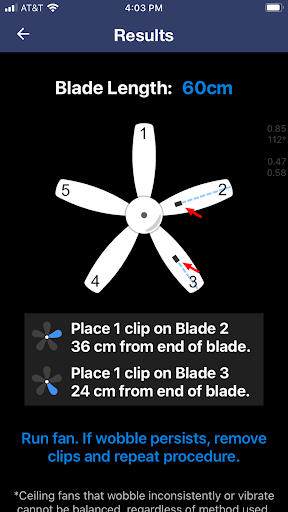 Ceiling Fan Balancer screenshot