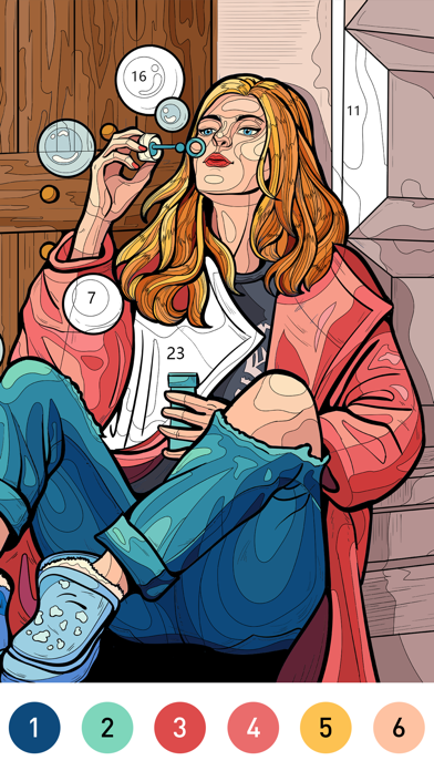 Granny Color By Number Game screenshot