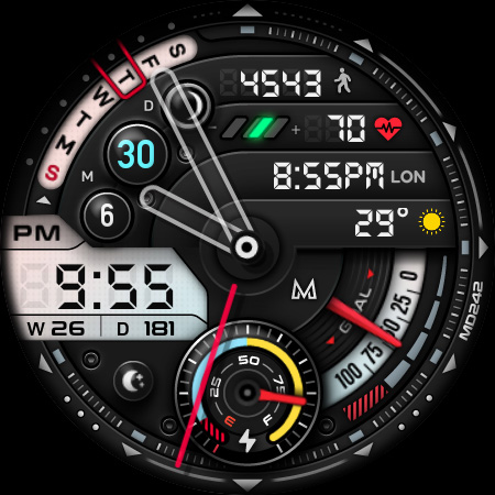 MD242 Hybrid watch face screenshot